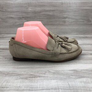 Tommy Hilfiger Loafers Womens 8.5 Sonya Tan Suede Slip On Tassel Shoes